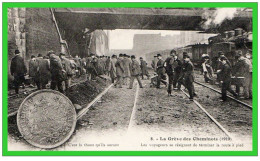 TROIS C.P.A.  Paris- Grève Des Cheminots (1910) (rectos Versos) - Grèves