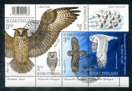 FINNLAND Block 19, Bl.19 FD Canc. - Eulen, Owls, Hiboux, Vögel, Birds, Oiseaux  - FINLAND / FINLANDE - Blocs-feuillets