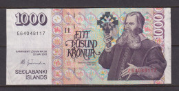 ICELAND -  2001 1000 Kronur Circulated  Banknote - Island