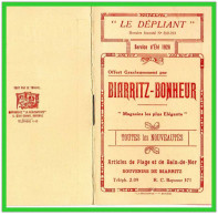 BIARRITZ-BONHEUR "Le Dépliant " Horaires" Service D'étè 1926..(rectos  Versos) - Europa