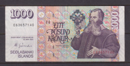 ICELAND -  2001 1000 Kronur Circulated  Banknote - Islandia