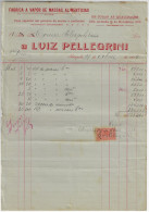 Brazil 1919 Luiz Pellegrini Invoice From Petropolis National Treasury Tax Stamp 300 Réis pasta Steam Factory - Lettres & Documents