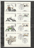 Berlijn Mi 694-97 FDC Fur Die Jugend 1983 Motorcycles Motorrad - Cartas & Documentos