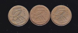 3 Pièces De 5 Pesetas - Année 1989 - 1991 - 1992 - 5 Pesetas