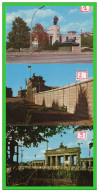 -TROIS CARTES-MUR De BERLIN- Brandebourg  Et Soviet Mémorial -(recto Verso) - Muro De Berlin