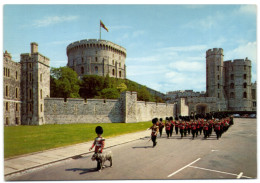 Windsor Castle - Berkshire - The Band Of The Irish Guards And Their Mascot Marching Down Castle Hille - Windsor Castle