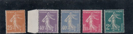 France - Année 1927/31 - Neuf** - N°YT 235/39** - Semeuse Camée - Unused Stamps