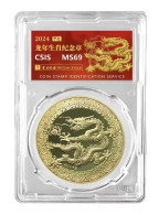 China 2024 Zodiac Dragon Year   Commemorative Medal Lucky Coin Coins CSIS  MS 69 - Chine