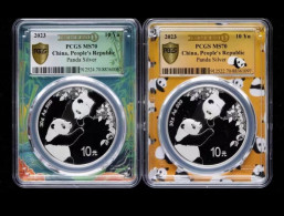 China 2023 PCGS MS70 Panda Silver Coin 30g First Day Issue Panda Lable 2Pcs - China