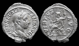 Severus Alexander AR Denarius Virtus Seated Left - Les Sévères (193 à 235)