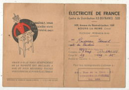 Electricité De France, Ile De France-sud, Bourg La Reine, Seine, Boissy Aux Cailles, 77, 1950, 2 Scans, Frais Fr 1.65 E - Unclassified