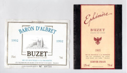 VIN DE BUZET . " BARON D'ALBRET " & " BUZET ÉPHEMÈRE " . 2 ÉTIQUETTES - Réf. N°37884 - - Other & Unclassified