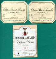 VIN DE DURAS . " DOMAINE AMBLARD 2000 " & " CHÂTEAU BOIS DE LAMOTHE 1999 " . 2 ÉTIQUETTES - Réf. N°37886 - - Sonstige & Ohne Zuordnung