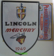 PAT14950 LINCOLN MERCURY 1949 PLAQUE En TOLE Avec FASCICULE - Tin Signs (after1960)