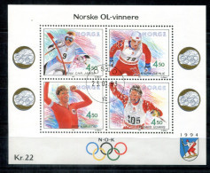 NORWEGEN - Block 19, Bl.19 Canc. - Olympiasieger, Olympic Champions Olympique - NORWAY / NORVÈGE - Blocks & Kleinbögen