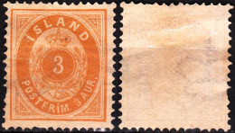 ICELAND / ISLAND 1901 Figure In Oval. 3A Large 3, MH No Gum - Nuevos