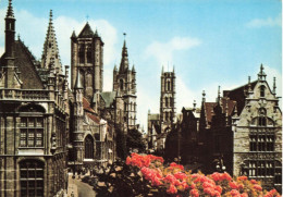 BELGIQUE - Gand - Eglise Saint Nicolas Beffroi Et église Saint Bavon - Colorisé - Carte Postale Ancienne - Gent