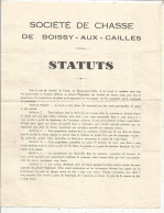 Statuts, Société De Chasse De BOISSY AUX CAILLES, Seine Et Marne, 2 Scans, Frais Fr 1.75 E - Ohne Zuordnung