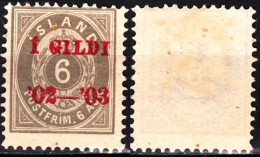 ICELAND / ISLAND 1902 Figure In Oval. 6A Overprinted. Perf 12 3/4, MVLH Lot #1 - Nuevos