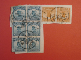 DD17  CHINA  SUR FRAGMENT  LETTRE 1913  SHANGHAI   +BLOC DE TP +AFF. INTERESSANT++ - 1912-1949 Republic