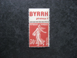 TB N° 360b, Neuf XX. Avec PUB Supérieure " BYRRH ". - Ungebraucht