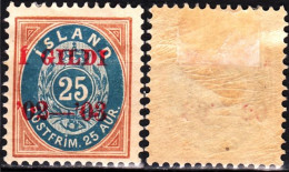 ICELAND / ISLAND 1902 Figure In Oval. 25A Overprinted. Perf 12 3/4, MH - Ongebruikt