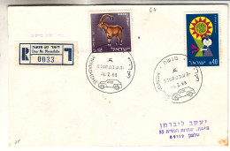 Israël - Lettre Recom Poste Mobile De 1968  - Oblit Menashshe - Cachet De Haifa - Tourisme - Gibier - - Briefe U. Dokumente