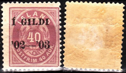 ICELAND / ISLAND 1902 Figure In Oval. 40A Overprinted. Perf 12 3/4, MH - Nuevos