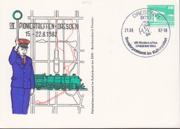 Privat-GA VII. Pioniertreffen Dresden SoSt. Mit Parkeisenbahn, Damals Noch Pioniereisenbahn, 21.8.82 - Private Postcards - Used