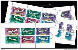 BULGARIE  1990, AVIONS Dont Concorde, Airbus A300, Feuillet 6 Valeurs X 5, Oblitérés / Used. R149 - Used Stamps