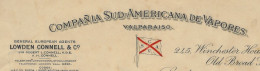 1927 NAVIGATION ENTETE Valparaiso Chili  Compania Sud Americana De Vapores London Lowdn Connels Agents V. HISTORIQUE - 1900 – 1949