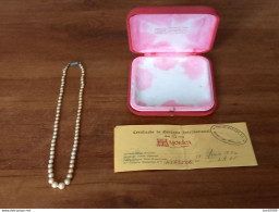 1976 Vintage Collier De Perles Véritables - Majorica Heusch - Mallorca Perlas Manacor - Argent? Coffret - Kettingen