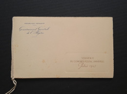 Algérie.  Souvenir Du Congrès Postal Universel De Paris 1947, Avec Timbres D'Algérie, France Libre Et Fezzan. Format 21× - Sammlungen (im Alben)