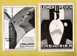 2 PUBLICITÉS . MODE ET COSMÉTIQUE . " LEINEN PEUCH CHEMISIER " & " LE ROUGE À LÈVRES ANGELUS - Réf. N°942F - - Other & Unclassified
