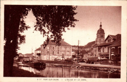 N°114689 -cpa Port Sur Saône- L'église Et Le Canal- - Port-sur-Saône