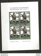 407 - 16 - Feuillet De 4 Timbres Non-dentelés  "S. Bat. 5 - Zu Gunsten Notleidender Wehrmänner Des S. Bat. 5" Feldpost - Vignettes