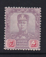 Malaya - Johore: 1918/20   Sultan Ibrahim    SG91    4c    MH    - Johore