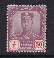 Malaya - Johore: 1922/41   Sultan Ibrahim    SG119    50c      MH    - Johore