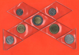 Italia Repubblica Serie 1991 Dal 5 Al 500 Lire UNC 50 Lire Con ROMBO NC - Nieuwe Sets & Proefsets