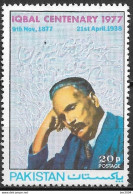 1975 Pakistan Mi. 395 **MNH   100. Geburtstag Von Mohammad Iqbal - Pakistan