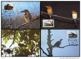 Micronesia 1990 WWF W.W.F. Birds Pigeon Kingfisher Bird Fauna Birds Set X4 Maximum Cards - Cartes-maximum