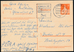 Berlin - Entier Postal / W-Berlin - Poskarte P 42 Von Berlin SW 18-10-1961 Nach Berlin N4 - Postcards - Used