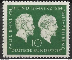 1954  Deutschland Germany Mi. 197 **MNH   100. Geburtstag Von Prof. Paul Ehrlich Und Emil Von Behring - Ungebraucht