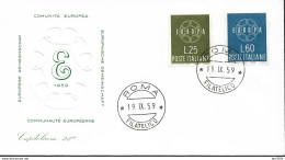 1959 Italien    Mi. 1055-6  FDC ( Roma )  Europa - 1959