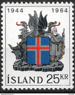 1964 Iceland Island Mi. 380 **MNH  20 Jahre Republik Island. - Neufs