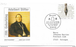 2005 Deutschland  Allem.Fed.  Mi. 2490 FDC ( Bonn )  200. Geburtstag Von Adalbert Stifter. - 2001-2010