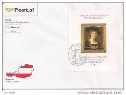 2007  Austria   Österreich  Mi Bl. 39  FDC  Selbstporträt Von Angelika Kauffmann - FDC