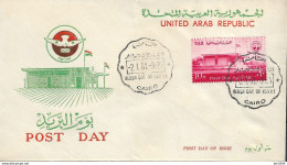 1961 Ägypten  UAR  Mi. 619 FDC   Tag Der Post - Brieven En Documenten