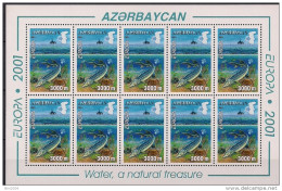 2001 Aserbeidschan  Azerbaidjan Yv. . 417-8  Mi. 494-5 A  **MNH Sheet - 2001