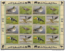 2003 UNO Wien Mi. 389-92**MNH Gefährdete Arten (XI): Vögel. - Blocks & Sheetlets